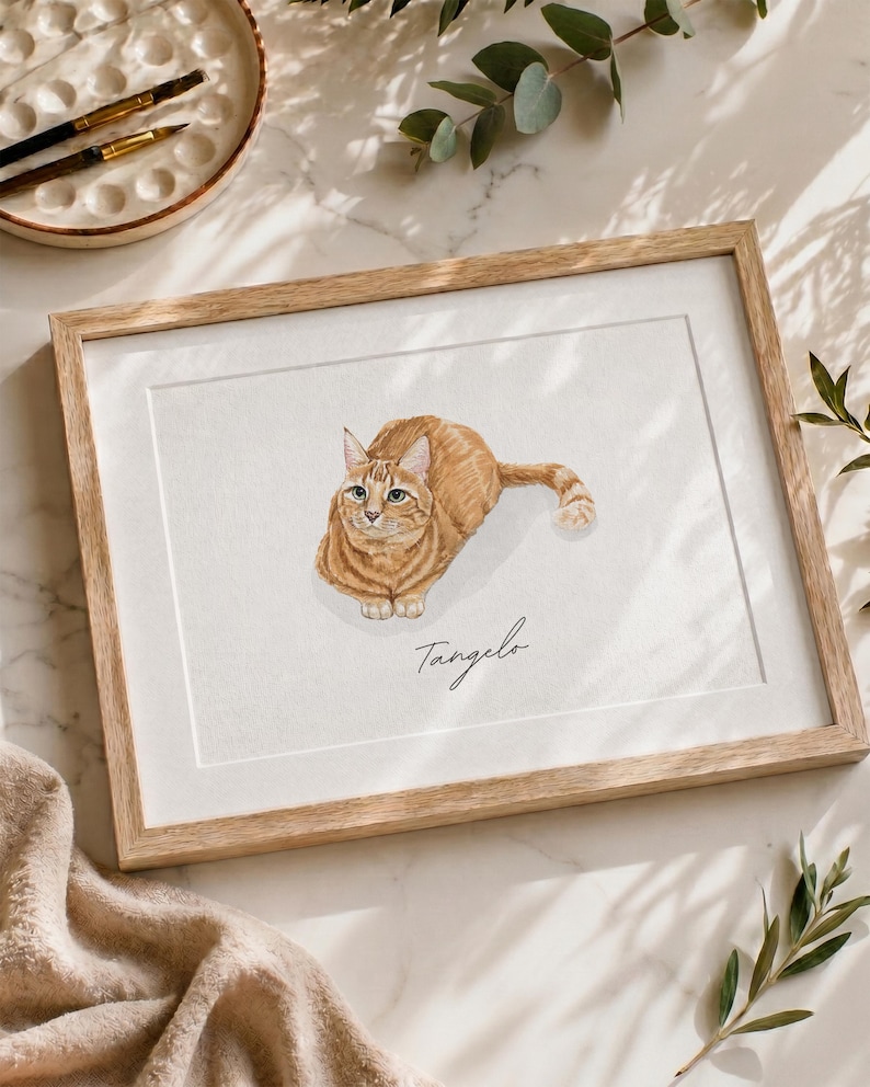 Custom Miniature Watercolor Pet Portrait Print Hand-painted from your Photo, Gift for Pet Lovers image 2