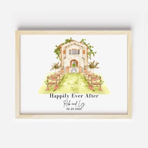 Wedding Venue, Watercolor Wedding Venue Print , Custom Wedding Venue Portrait, Wedding Venue Sketch, Wedding Gift, Wedding Venue Painting image 4
