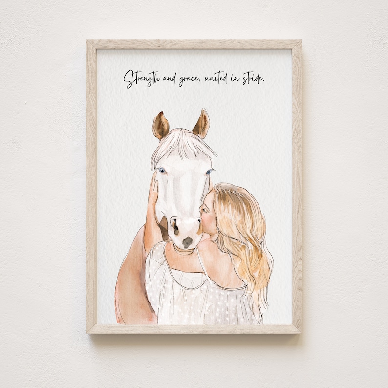 Custom Watercolor Horse Portrait Print , Horse Painting From Photo, Watercolor Horse Painting Hand Painted from Photo, Pet memorial gift image 4