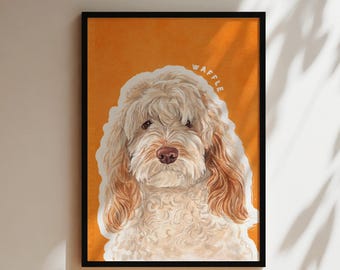 Personalized Hand Painted Pet Portrait From Photo, Dog lovers Watercolor Painting, Modern Pet Art