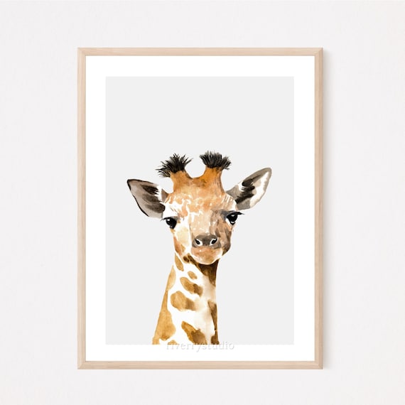 Giraffe Printable Wall Art Nursery Wall Decor Watercolor - Etsy