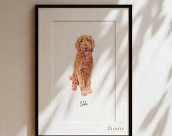 Mini Custom Watercolor Pet Portrait, Dog Memorial Painting, Miniature Art