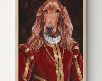 Custom Renaissance Pet Portrait, Royal Dog Painting, Custom Watercolor Portrait, Dog Mom Gift, 2 pet renaissance portrait