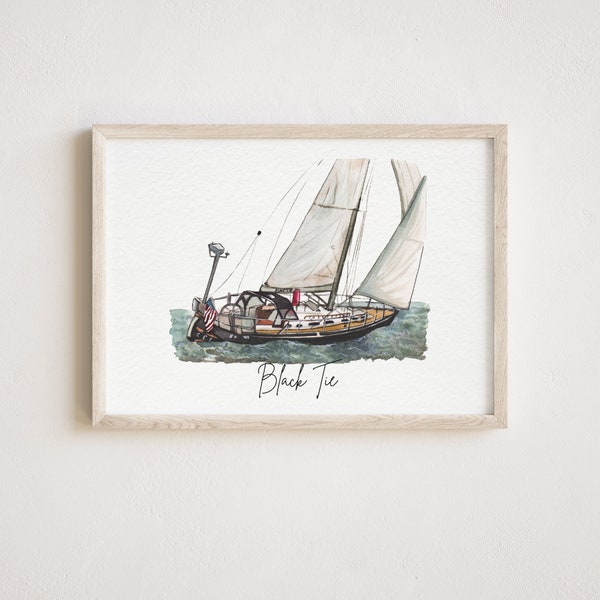 Peinture de bateau à partir d'une photo, peintures de bateau, dessin de bateau à partir d'une photo, portrait personnalisé à l'aquarelle, cadeau personnalisé pour petit ami, cadeau pour lui