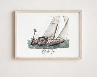 Boat Painting From Photo, Boat Paintings, Boat Drawing from Photo, Custom Watercolor Portrait,Personalized Gift for Boyfriend, Gift for Him