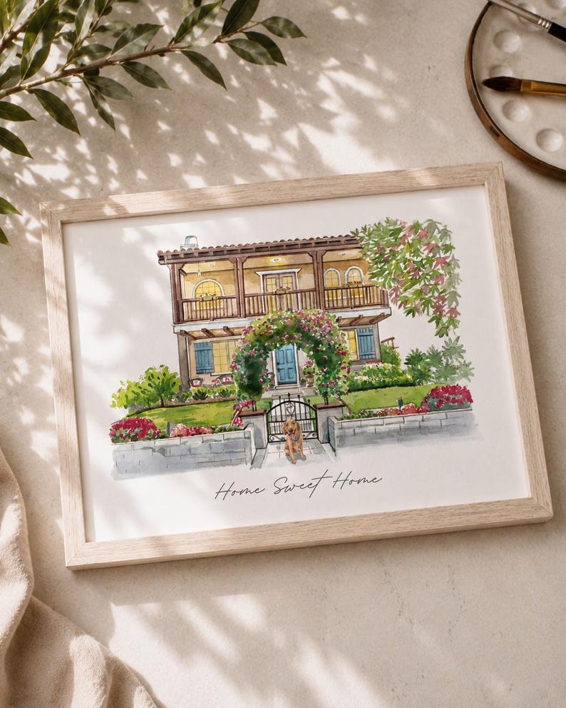 Custom Watercolor House Portrait