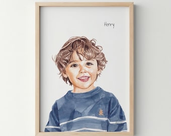 Custom Watercolor Painting Print, Family Portrait, Custom Portrait From Photo, Portraits From Photos, Personalized Gifts, Mother's Day Gift