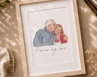 Custom Watercolor Portrait, Family Portrait, Custom Portrait From Photo, Portraits From Photos, Personalized Gifts, Mother's Day Gift,