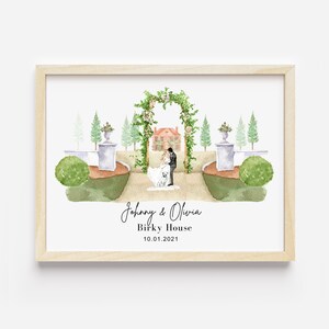 Wedding Venue, Watercolor Wedding Venue Print , Custom Wedding Venue Portrait, Wedding Venue Sketch, Wedding Gift, Wedding Venue Painting image 5