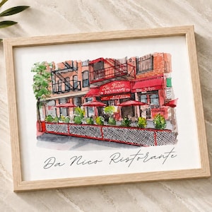 Benutzerdefinierte Aquarell Ladenmalerei, Schaufenstermalerei Vom Foto,Gewerbliche Gebäudemalerei, Restaurantmalerei, Barmalerei, Boutique