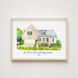 Custom Watercolor House Painting Print with Owner ,House Painting From Photo,Housewarming gift, Realtor Closing Gift,First Home Gift, image 5