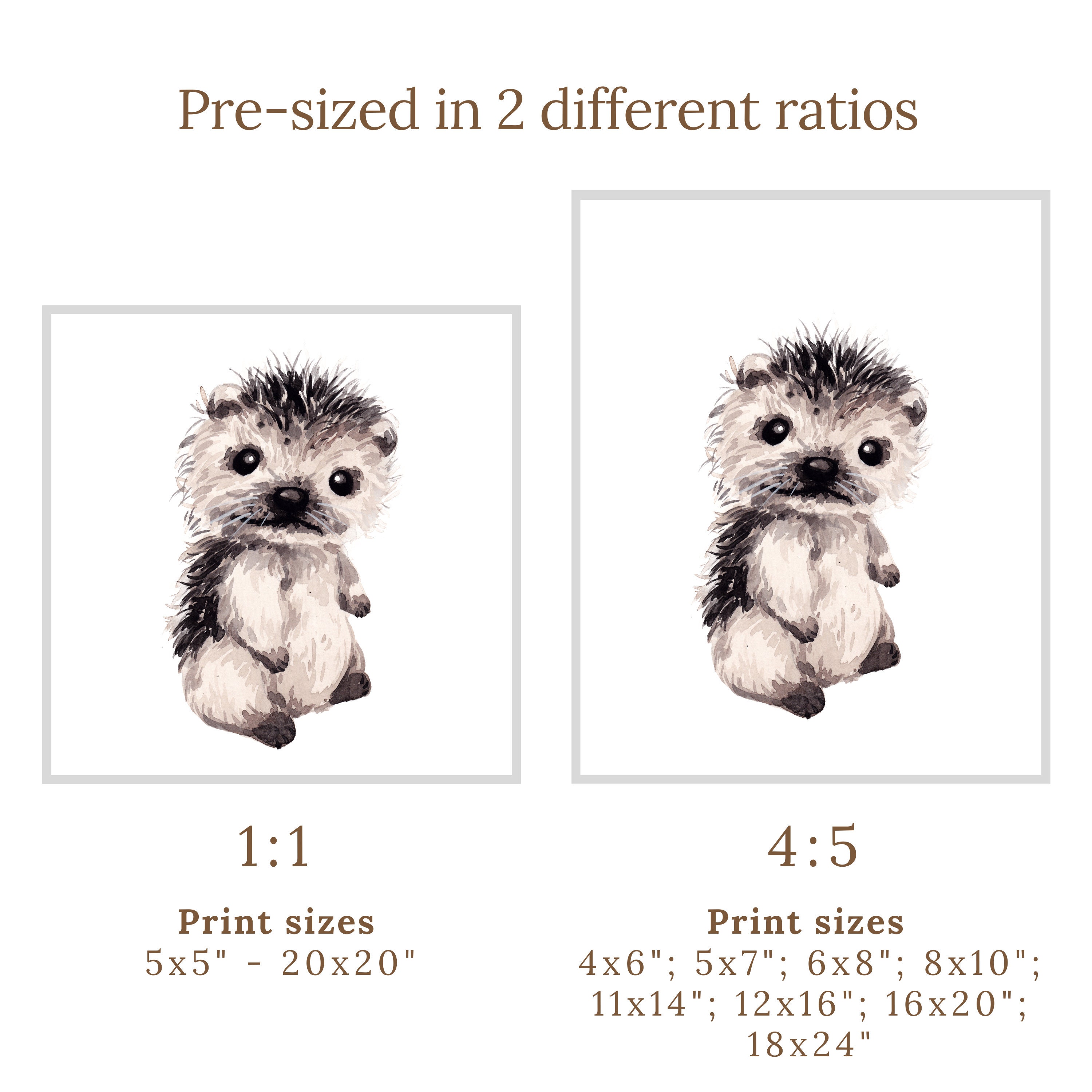 4 Cute Baby Animals Print Bundle Watercolor Nursery Wall Art - Etsy