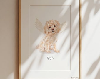 Mini Custom Watercolor Pet Portrait, Dog Portraits from Photos, Pet Memorial Art,  Pet Sympathy Gift, Personalized Memorial Gift