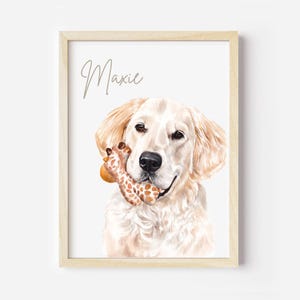 Pet portrait print • Watercolor Dog Painting Hand Painted from Photo • Pet memorial gift • Pet loss gift