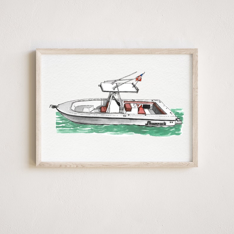 Boot Gemälde vom Foto, Boot Gemälde vom Foto, individuelles Aquarell Porträt, personalisiertes Geschenk für Freund, Geschenk für ihn Bild 5