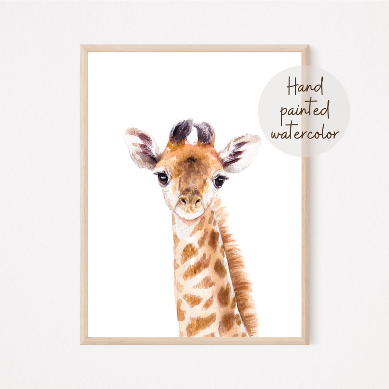 Giraffe Printable Wall Art Nursery Wall Decor Watercolor - Etsy
