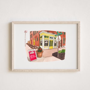 Custom Watercolor Store Painting,Storefront Painting From Photo,Commercial building painting, Restaurant painting, Bar painting, Boutique image 2