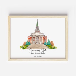 Wedding Venue, Watercolor Wedding Venue Print , Custom Wedding Venue Portrait, Wedding Venue Sketch, Wedding Gift, Wedding Venue Painting image 7