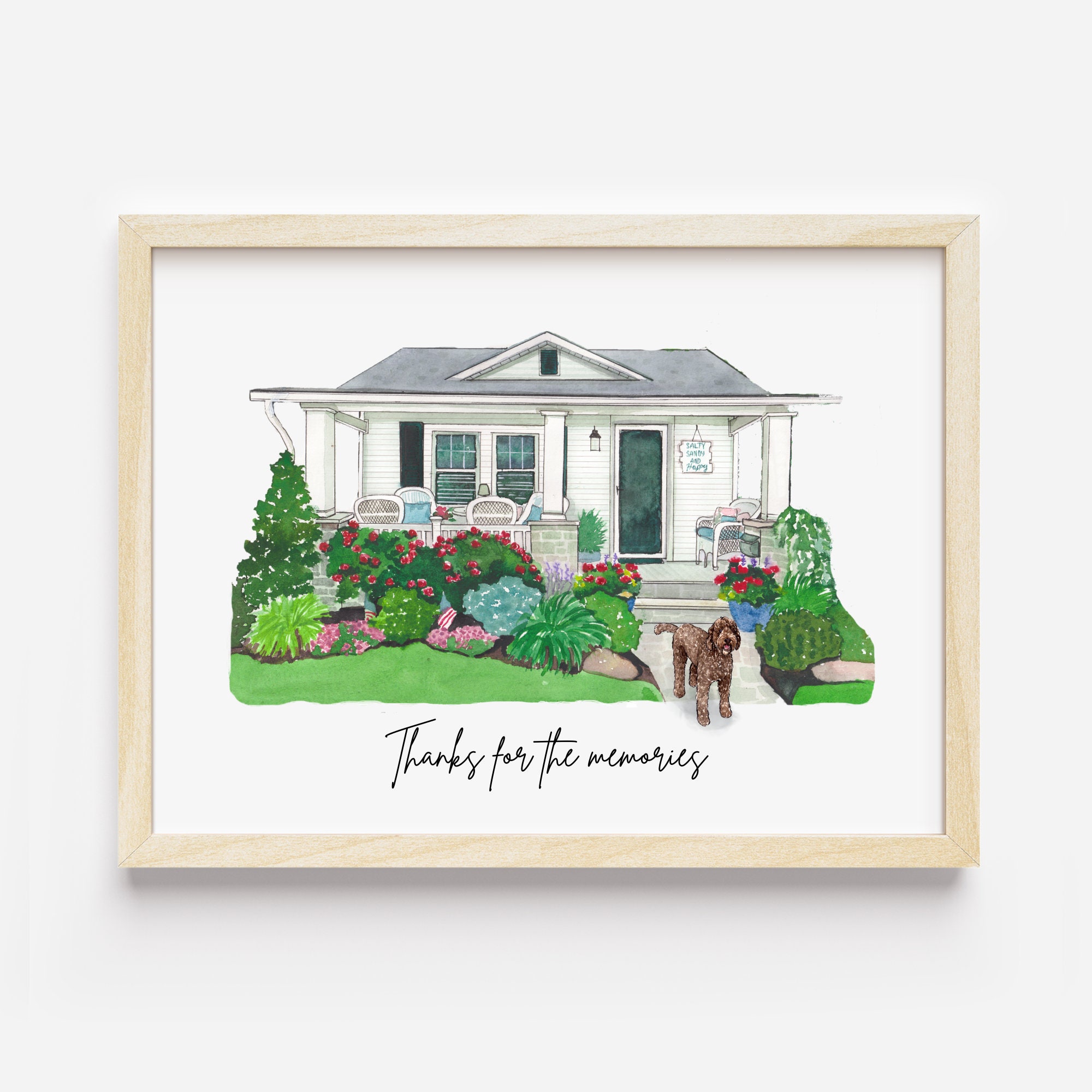 Custom Watercolor House Painting Printhouse Painting From picture