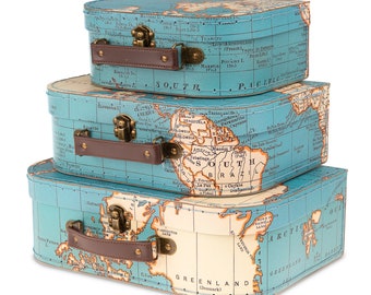 Retro Storage Box Suitcases Basket Organizer Home Decoration Photography