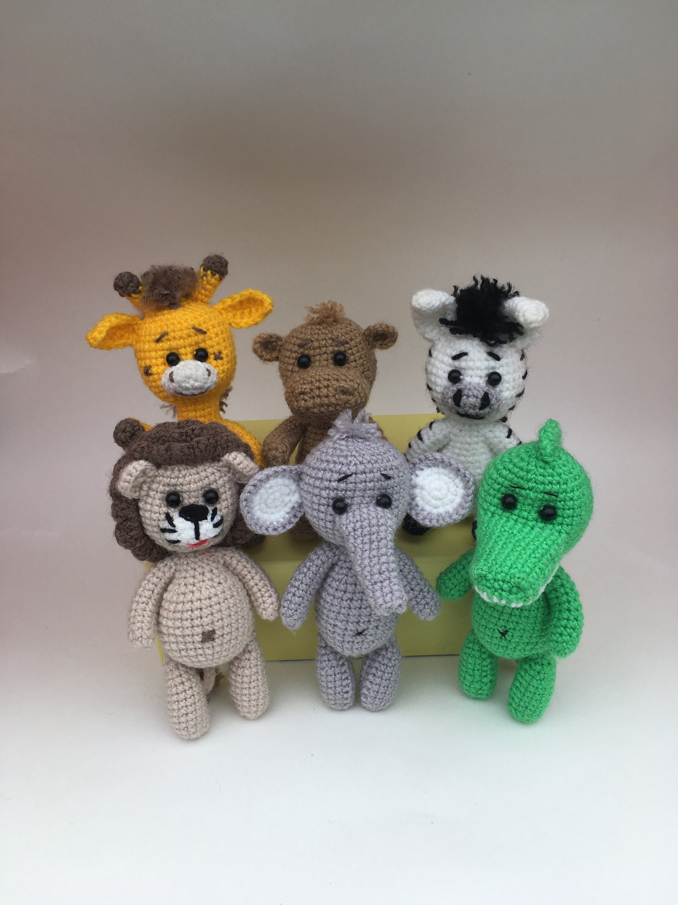 Crochet Safari Set of 6 Animals Amigurumi ToyLion Etsy