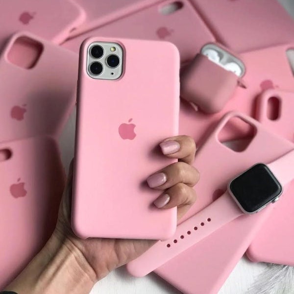 Color personalizado rosa rosa - Funda de teléfono de silicona de colores sólidos para iPhone 15 14 Plus 14 Pro 14 13 Pro Max 13 12 11 Pro Max 13 12 11 Mini Case