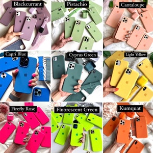 Couleur personnalisée Étui de téléphone en silicone couleurs unies pour iPhone 15 14 Plus 14 Pro 14 13 Pro Max 13 12 11 Pro Max 13 12 11 Mini Case 7 8 Plus image 2