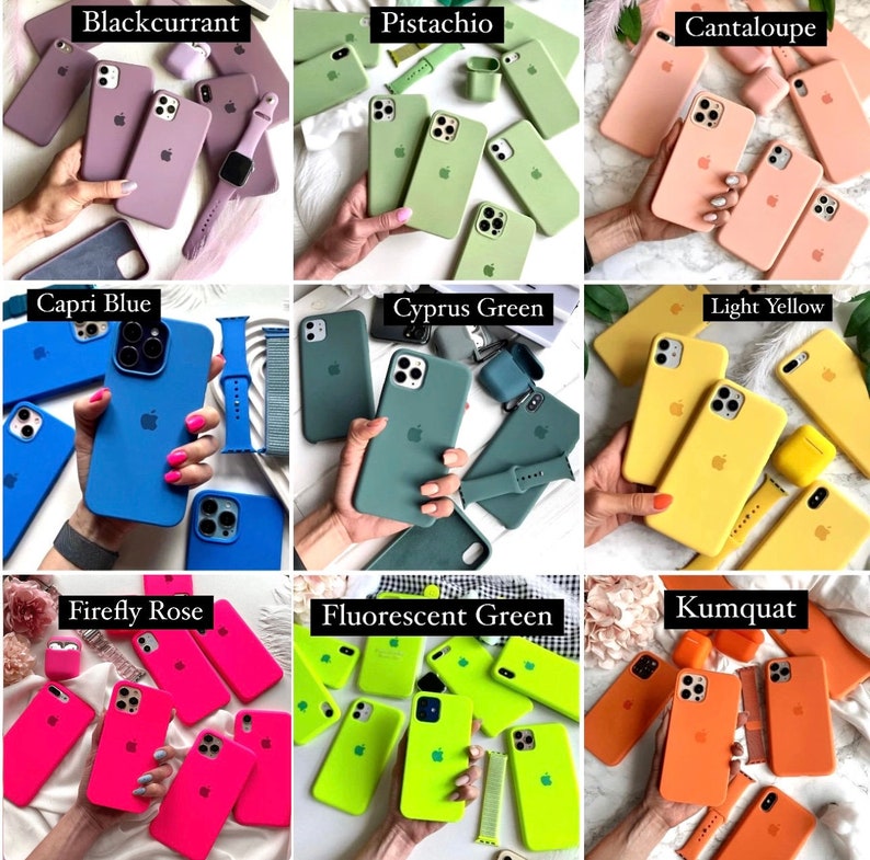 Custom Color Solid Colors Silicone Phone Case for iPhone 15 14 Plus 14 Pro 14 13 Pro Max 13 12 11 Pro Max 13 12 11 Mini Case 7 8 Plus imagem 2