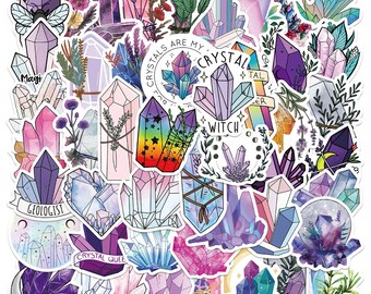 50pcs Cartoon Boho Style Crystal Stickers graffiti Sticker for Girls DIY Luggage Laptop Motorcycle Sticker