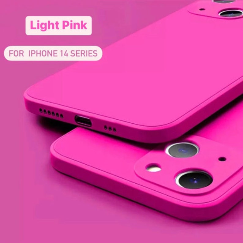 Light Pink iPhone 15 Series 9 Solid Color Liquid Silicone Etsy