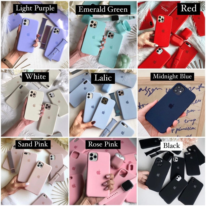 Custom Color Solid Colors Silicone Phone Case for iPhone 15 14 Plus 14 Pro 14 13 Pro Max 13 12 11 Pro Max 13 12 11 Mini Case 7 8 Plus image 3