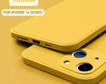 Yellow Sunshine iPhone 15 Series 9 Coque de téléphone en silicone liquide de couleur unie pour iPhone 14 13 12 Mini 11 Pro Max SE 2020 X Xs XR 7 8 Plus Cover