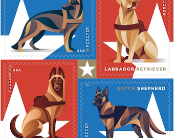 Military Dog Rubber Stamp Soldier Returns Home