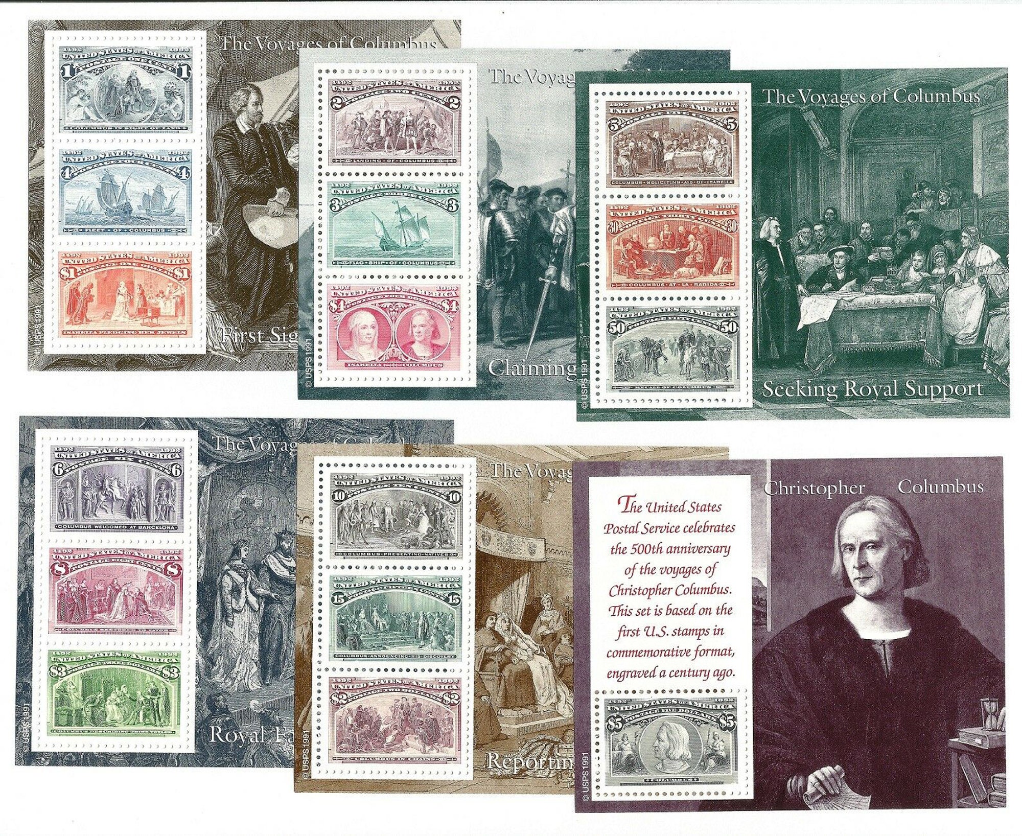 voyages of columbus stamps