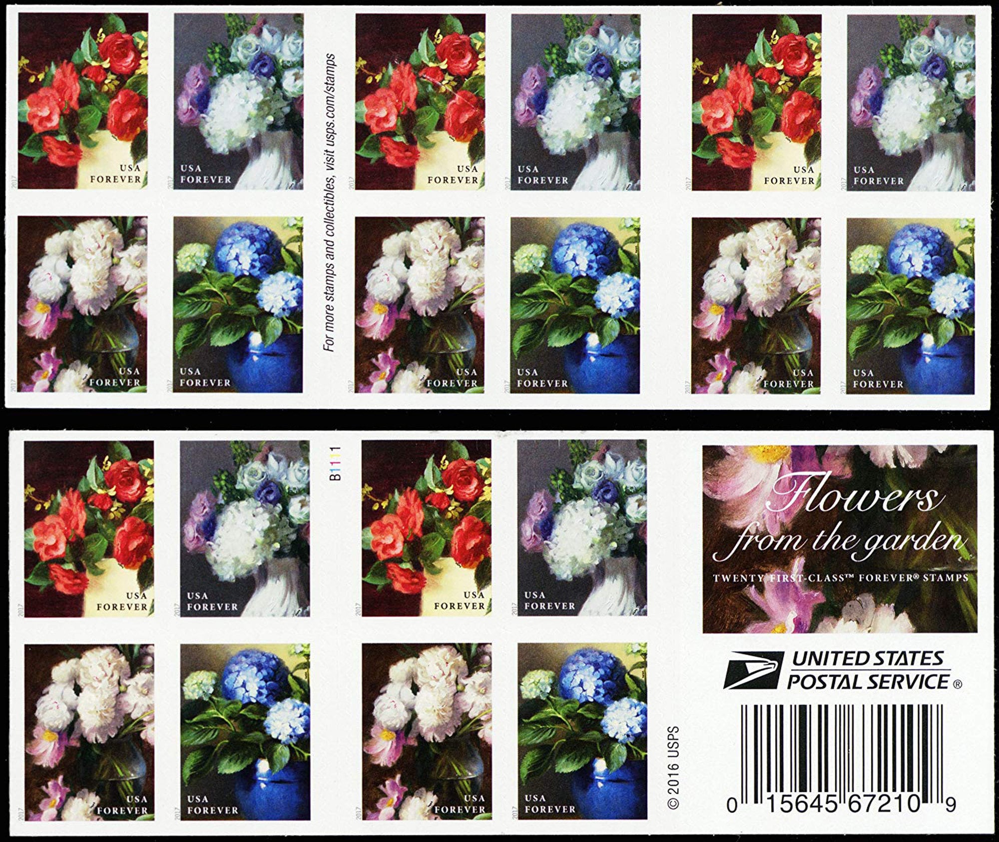 Flowers from The Garden Booklet of 20 Forever Postage Stamps Etsy