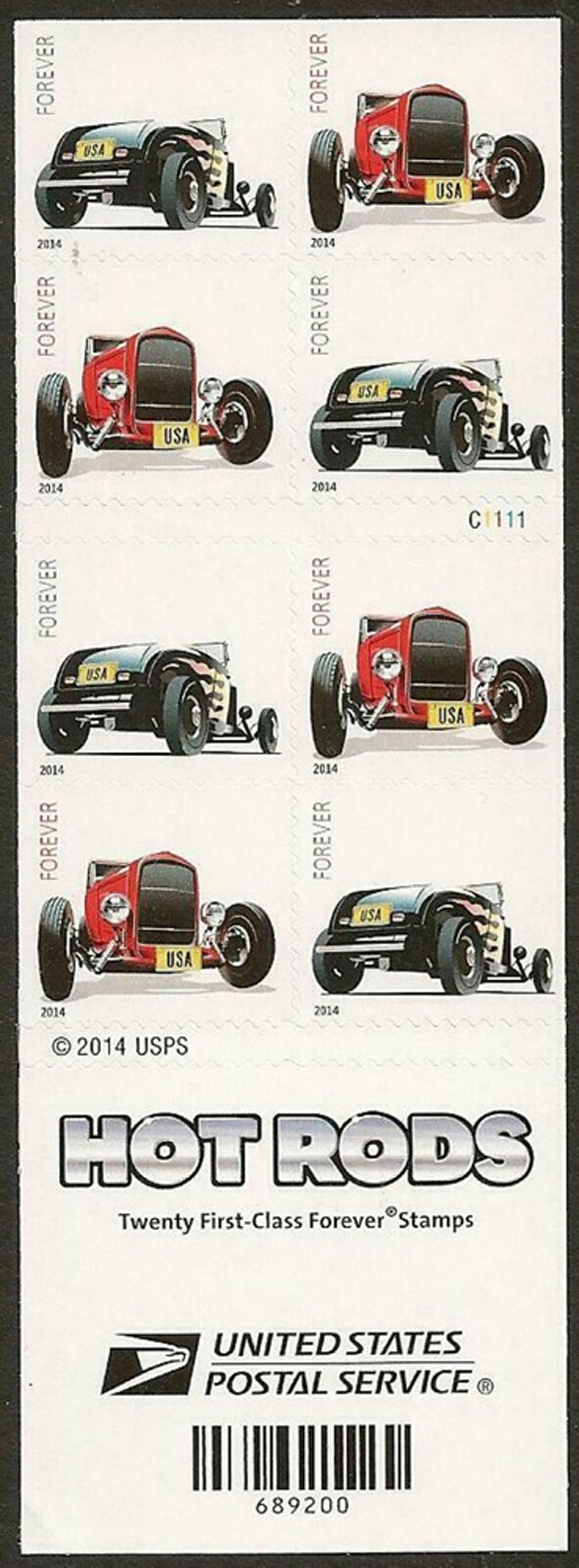 Hot Rod Stamps Booklet of 20 Forever Stamps Scott 4909d Etsy