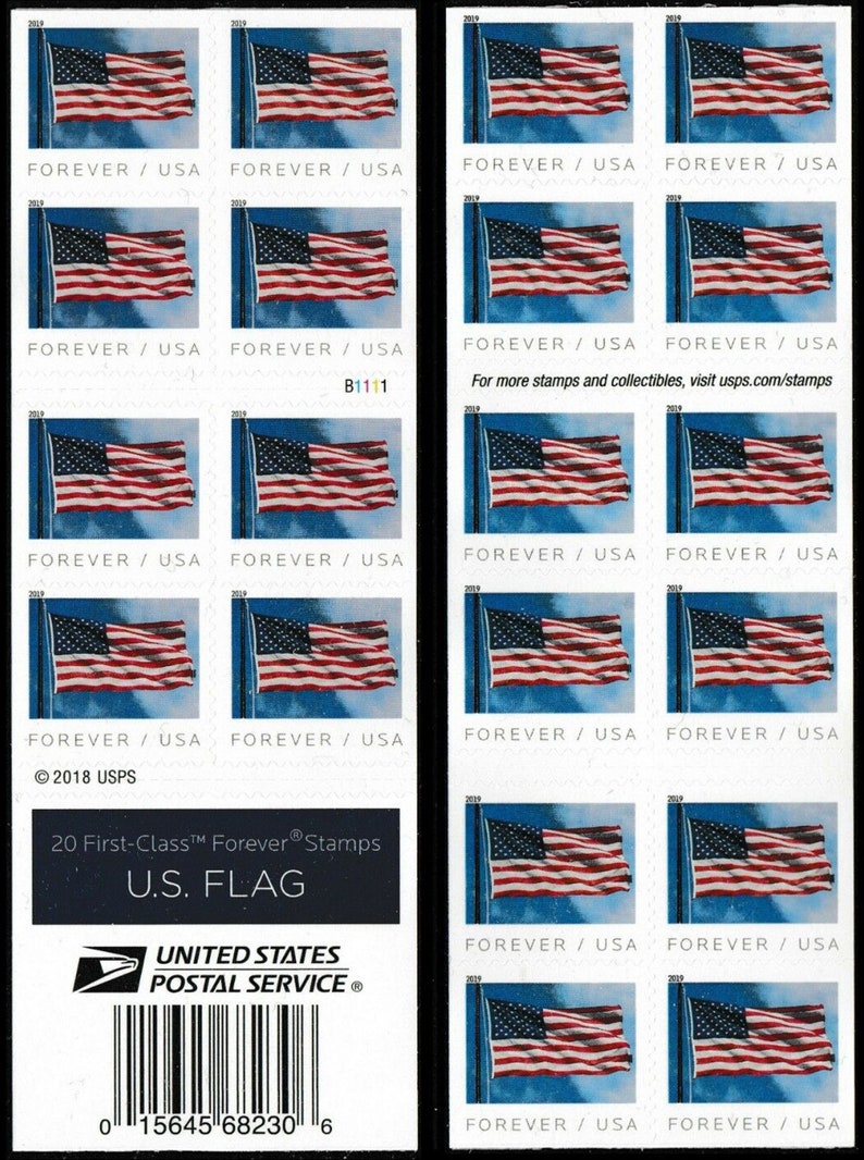 U.S. Flag Booklet of 20 Forever Postage Stamps Scott 5345a Etsy