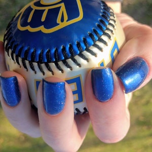 Royal Blue Horseshoe Nails W/Baseball Glove Charm ⋆ Saddles N Such