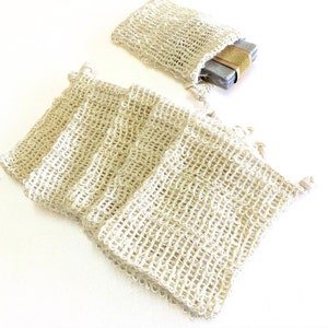 Natural Sisal Soap Pouch Bag Zero Waste, Biodegradable, Eco-Friendly & Sustainable Exfoliating Bath Or Cleaning