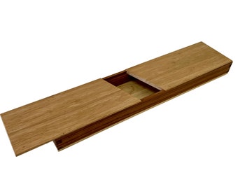 Boîte de rangement en bois faite à la main avec couvercle coulissant Boîte de présentation de service