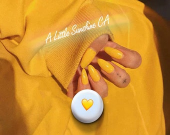 Coffin Yellow Nails Etsy