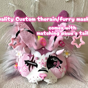 Custom/comisson therain and furry masks! with tail and paws :3