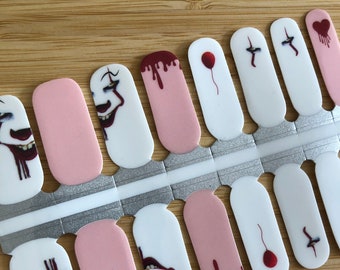 Spooky Clown Nail Wrap | Autumn Nails | Summer Nail | Nail Polish Stickers | Nail Transfers | Nail Art | Nail Art Supplies