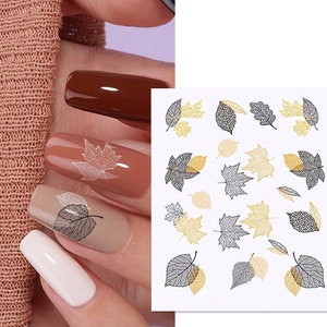 Autumn Leaves Nail Art | Water Decal | Halloween Nails | Happy Nail Sticker | Easy Application | Popular Nail Art