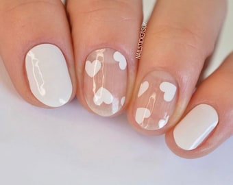 Heart Nail Wrap | Valentines Nails | Nail Polish Stickers | Nail Transfers | Nail Art | Nail Art Supplies