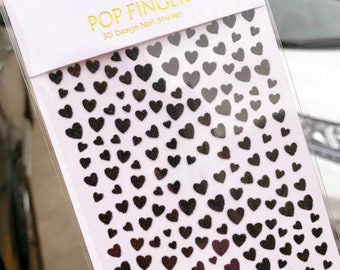 Heart Nail Stickers | Valentines Nail Decal | Easy Application | Popular Designer Nail Art | Nail Art Kit | Nail Art Supplies