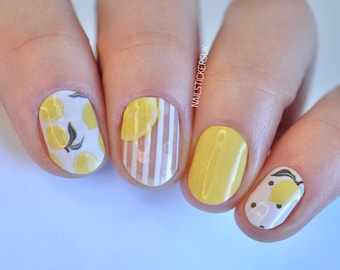 Lemonade Nail Wraps  | Valentines Nails | Fall Nails | Overlay Nail | Nail Polish Stickers | Nail Transfers | Nail Art Supplies