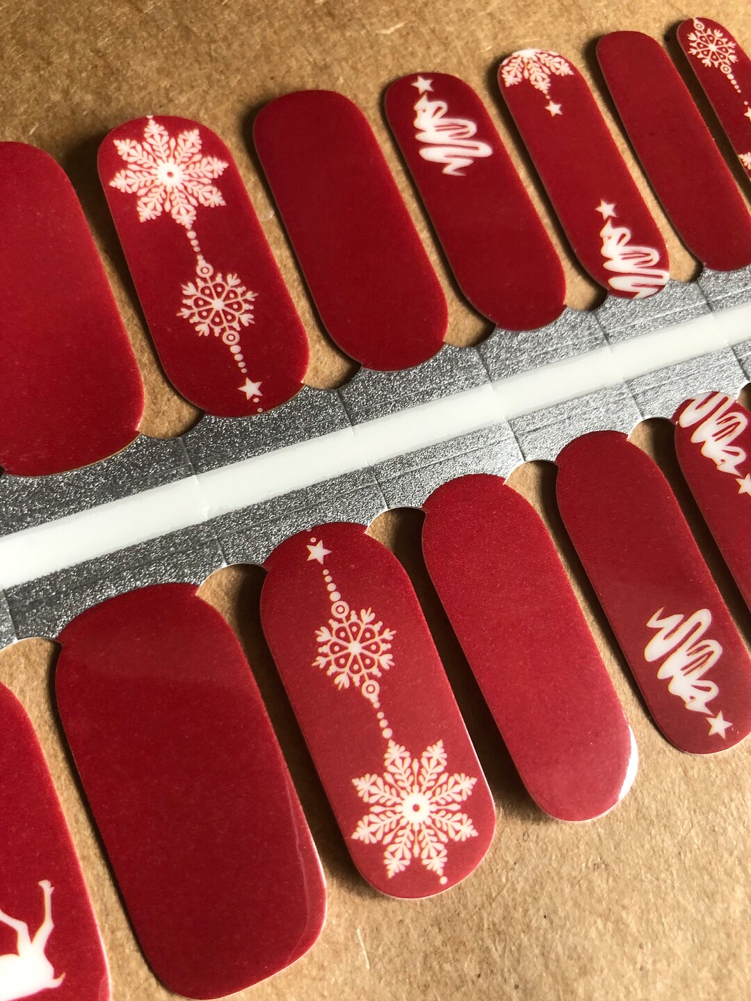 2 for 1 Christmas Nail Wrap Holiday Nails Reindeer Nail Etsy