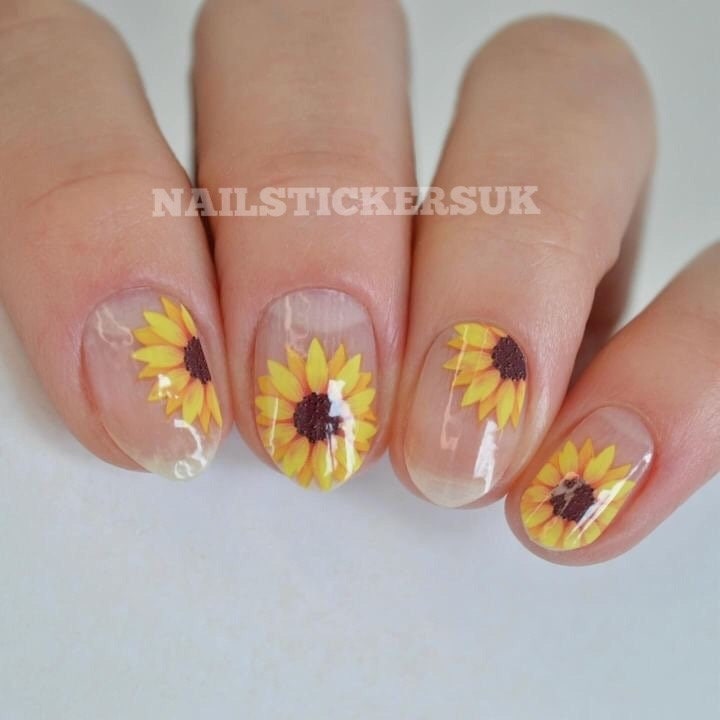 Bright Sunflower Nail Sleeve Design