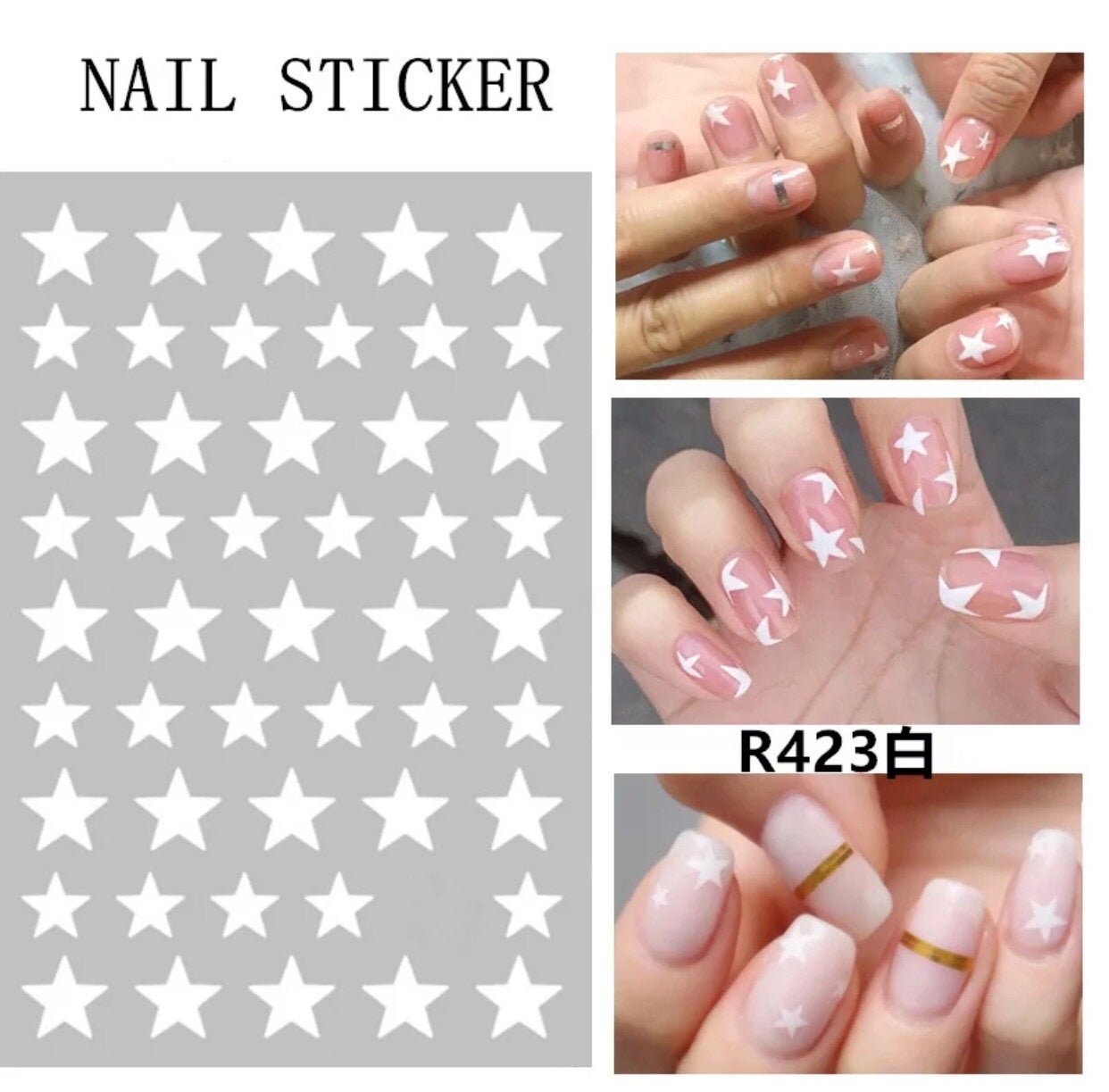 Amazon.com: JMEOWIO 9 Sheets Star Nail Art Stickers Decals Self-Adhesive  Pegatinas Uñas Little Stars Nail Supplies Nail Art Design Decoration  Accessories : Beauty & Personal Care